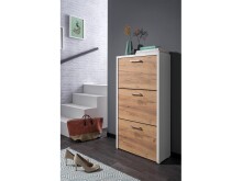 Schuhkipper >Filton< in Weiß Eiche - 61x115x25cm (BxHxT)