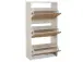 Schuhkipper >Filton< in Weiß Eiche - 61x115x25cm (BxHxT)