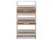 Schuhkipper >Filton< in Weiß Eiche - 61x115x25cm (BxHxT)