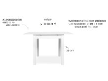 Esstisch >Crawley< in Weiß - 180x76,5x80cm (BxHxT)