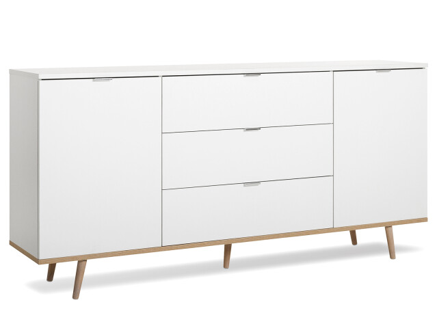 Sideboard >Dalarna< in Weiß aus Metall - 180x87x40cm (BxHxT)
