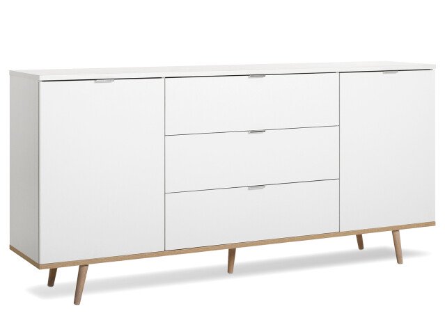 Sideboard >Dalarna< in Weiß aus Metall - 180x87x40cm (BxHxT)