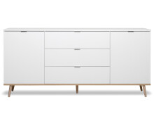 Sideboard >Dalarna< in Weiß aus Metall - 180x87x40cm (BxHxT)
