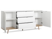 Sideboard >Dalarna< in Weiß aus Metall - 180x87x40cm (BxHxT)