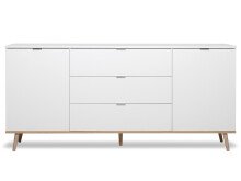 Sideboard >Dalarna< in Weiß aus Metall - 180x87x40cm (BxHxT)