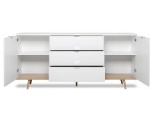 Sideboard >Dalarna< in Weiß aus Metall - 180x87x40cm (BxHxT)