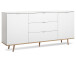 Sideboard >Dalarna< in Weiß aus Metall - 180x87x40cm (BxHxT)