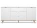 Sideboard >Dalarna< in Weiß aus Metall - 180x87x40cm (BxHxT)