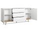 Sideboard >Dalarna< in Weiß aus Metall - 180x87x40cm (BxHxT)