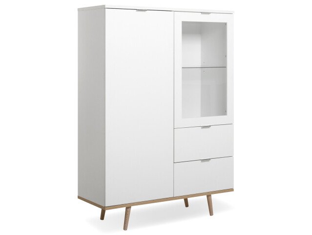 Highboard >Dalarna< in Weiß aus Metall - 100x140x40cm (BxHxT)