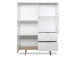 Highboard >Dalarna< in Weiß aus Metall - 100x140x40cm (BxHxT)
