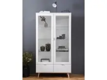 Vitrine >Dalarna< in Weiß aus Metall -...