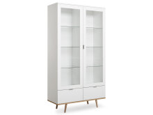 Vitrine >Dalarna< in Weiß aus Metall - 100x185x40cm (BxHxT)