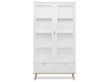 Vitrine >Dalarna< in Weiß aus Metall - 100x185x40cm (BxHxT)