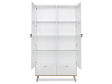 Vitrine >Dalarna< in Weiß aus Metall - 100x185x40cm (BxHxT)