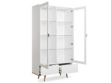 Vitrine >Dalarna< in Weiß aus Metall - 100x185x40cm (BxHxT)