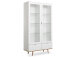 Vitrine >Dalarna< in Weiß aus Metall - 100x185x40cm (BxHxT)
