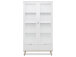 Vitrine >Dalarna< in Weiß aus Metall - 100x185x40cm (BxHxT)