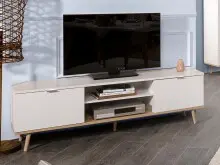 TV-Board >Dalarna< in Weiß aus Metall -...