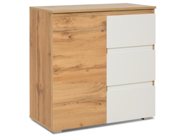Kommode >Ravenna< in Honig-Eiche Weiß - 80x80x40cm (BxHxT)