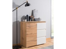 Kommode >Ravenna< in Honig-Eiche Weiß - 80x80x40cm (BxHxT)