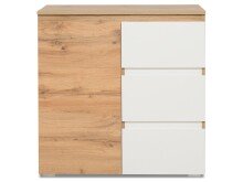 Kommode >Ravenna< in Honig-Eiche Weiß - 80x80x40cm (BxHxT)