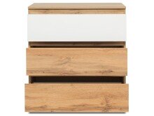 Kommode >Ravenna< in Honig-Eiche Weiß - 80x80x45cm (BxHxT)
