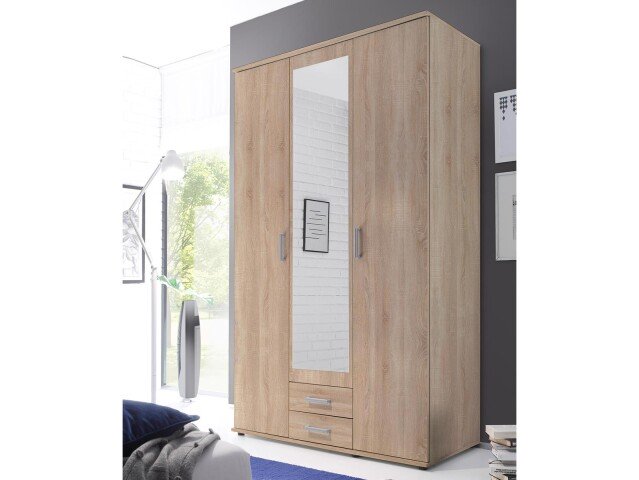 Kleiderschrank >Kitty II< in Sonoma-Eiche - 120x197x53cm (BxHxT)