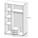 Kleiderschrank >Kitty II< in Sonoma-Eiche - 120x197x53cm (BxHxT)