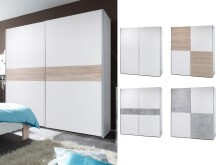 Schwebetürenschrank >Noni< in Weiß -...