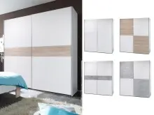 Schwebetürenschrank >Noni< in Weiß -...