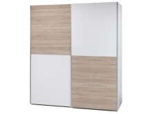 Schwebetürenschrank >Noni< in Weiß - 170x195x60cm (BxHxT)