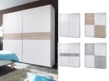 Schwebetürenschrank >Noni< in Weiß -...