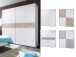 Schwebetürenschrank >Noni< in Weiß - 170x195x60cm (BxHxT)