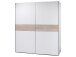 Schwebetürenschrank >Noni< in Weiß / Absetzung Sonoma-Eiche - 170x195x60 (BxHxT)