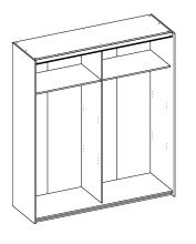Schwebetürenschrank >Noni< in Weiß - 170x196x59cm (BxHxT)