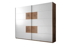 Schwebetürenschrank >Constantin< in Wildeiche / Weiß - 270x225x60cm (BxHxT)