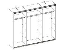 Schwebetürenschrank >Constantin< in Wildeiche / Weiß - 270x225x60cm (BxHxT)
