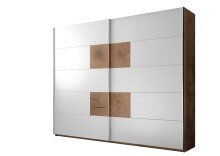 Schwebetürenschrank >Constantin< in Wildeiche / Weiß - 270x225x60cm (BxHxT)