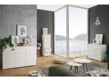 Kommode >Ravenna< in Weiß/Matt - 80x80x40cm (BxHxT)