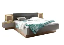 Bett >Constantin< in Wildeiche / Basaltgrau -...
