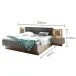 Bett >Constantin< in Wildeiche / Basaltgrau - 305x26x33cm (BxHxT)