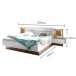 Bett >Constantin< in Wildeiche / Weiß - 305x26x33cm (BxHxT)