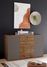 Sideboard >Constantin< in Wildeiche / Basaltgrau - 150x90x38cm (BxHxT)