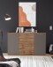Sideboard >Constantin< in Wildeiche / Basaltgrau - 150x90x38cm (BxHxT)