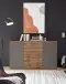 Sideboard >Constantin< in Wildeiche / Basaltgrau - 150x90x38cm (BxHxT)