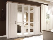 Kleiderschrank >Lebbie< in Pinie Weiß - 241x212x62cm (BxHxT)