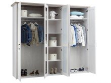 Kleiderschrank >Lebbie< in Pinie Weiß - 241x212x62cm (BxHxT)