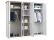 Kleiderschrank >Lebbie< in Pinie Weiß - 241x212x62cm (BxHxT)