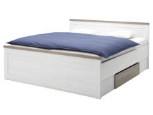 Bett >Lebbie< in Pinie Weiß - 186x91/49x42cm...